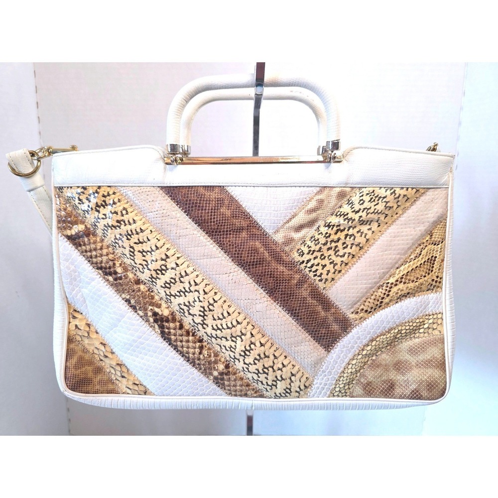 VTG Bags by Supreme Patchwork‎ Exotic Snake Skin Leather Top Handle Satchel Bag